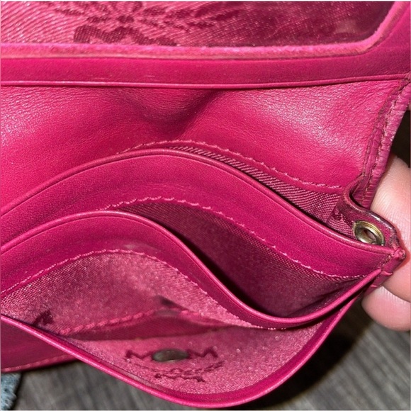 MCM Leather Studded Compact Card Wallet, Beautiful Pink Fucshia Color! 🩷🩷 - Picture 3 of 11